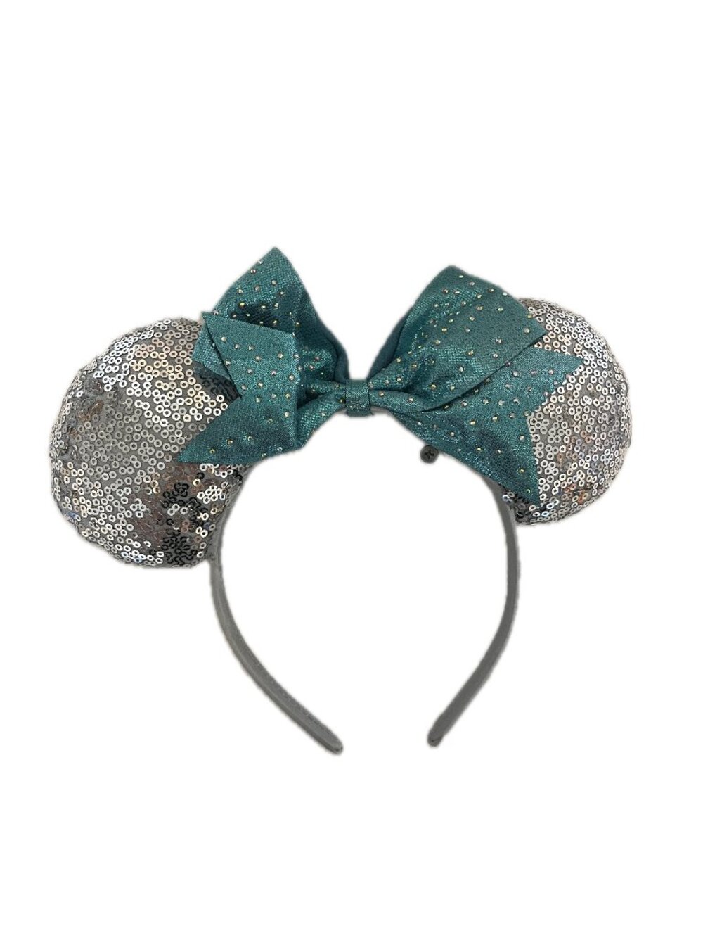 Disney Mickey Ears w/ Bow - Blue and Silver